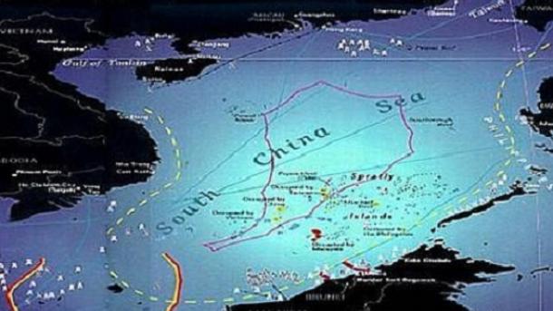 中国在南海进行大规模军事演习