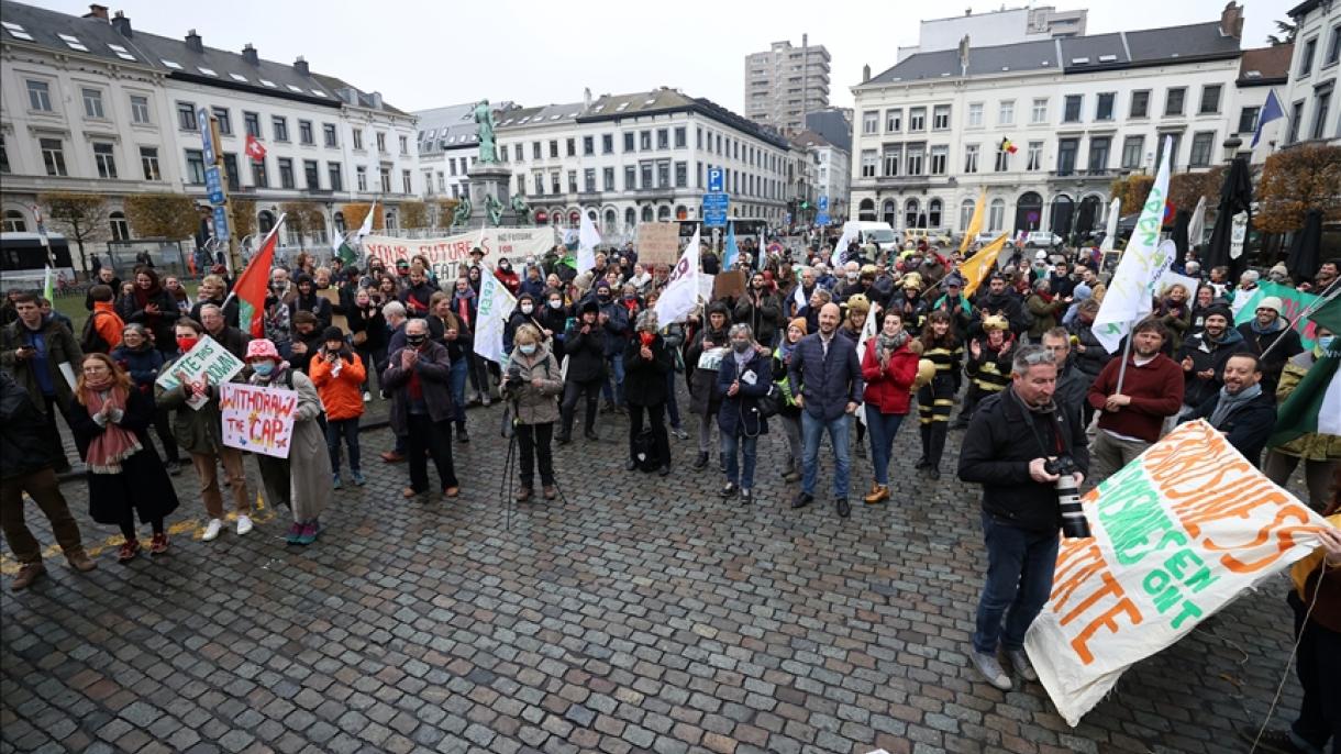 比利时农民抗议欧盟农业政策改革