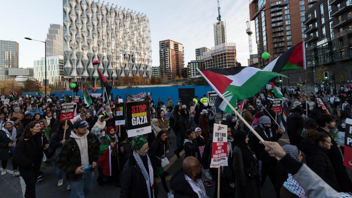 全球各地爆发支持巴勒斯坦大规模示威活动