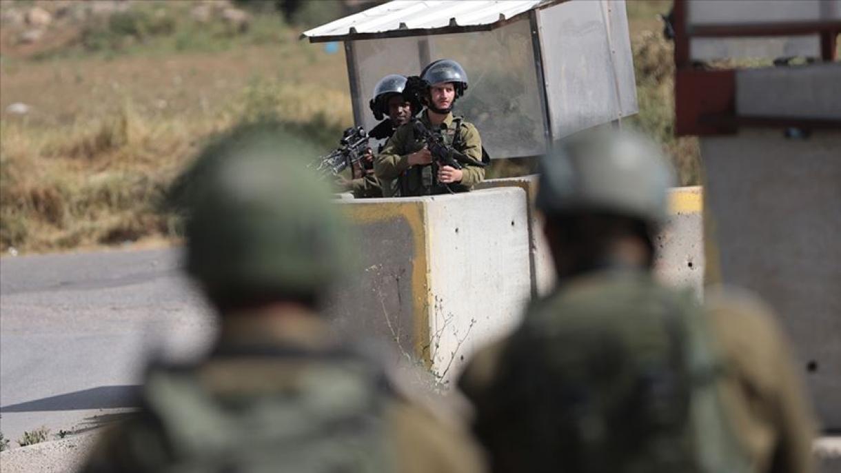 Soldados israelenses intervêm contra a manifestação na Cisjordânia