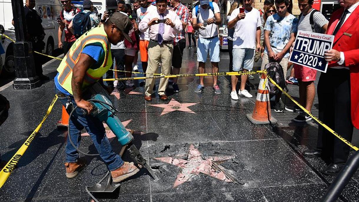 تخریب مجدد ستاره ترامپ در پیاده روی هالیوود