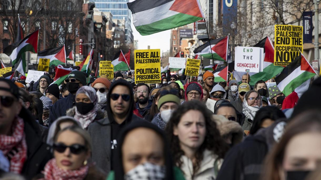 تظاهرات هزاران نفر در آمریکا و اروپا برای اعلام حمایت از فلسطین