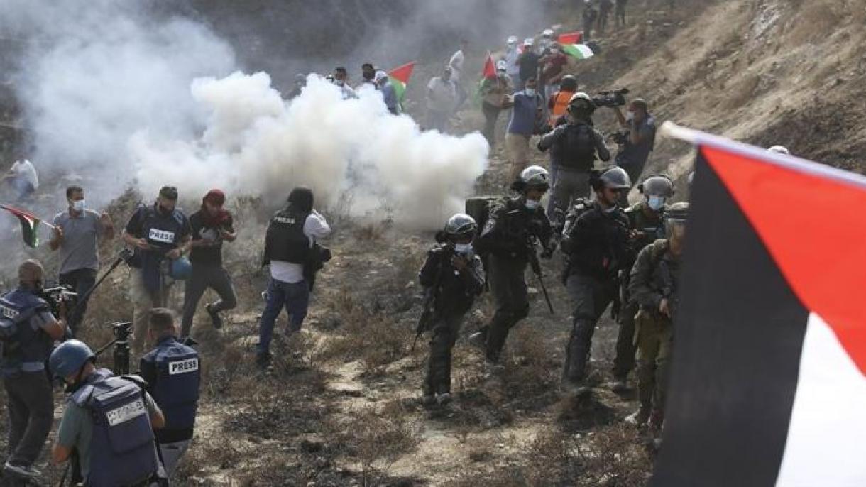 یورش نظامیان اسرائیل به معترضین فلسطینی در کرانه باختری