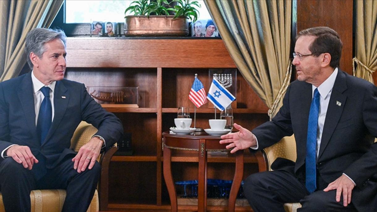 美国国务卿与以色列总统讨论巴以局势