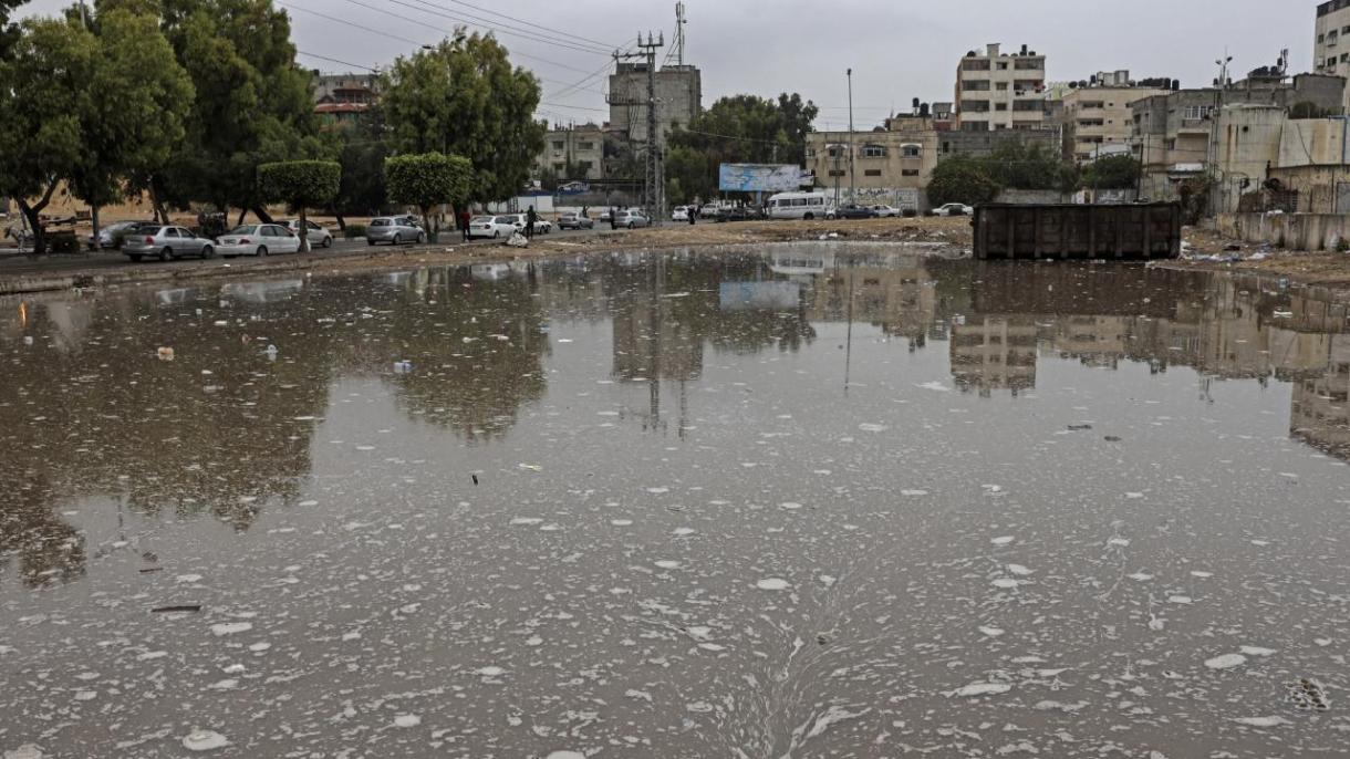 غزہ کی پٹی  سیلاب کی لپیٹ میں