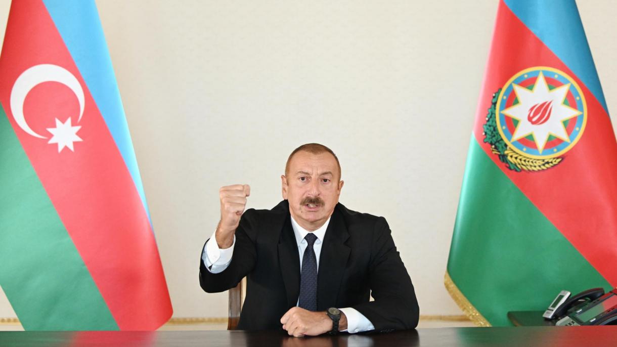 Азербејџанскиот претседател Илхам Алиев ги соопшти условите за стопирање на операциите за ослободување на своите окупирани територии