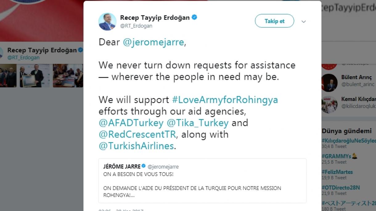 Ο Ερντογάν υποστήριξε την εκστρατεία #LoveArmyforRohingya