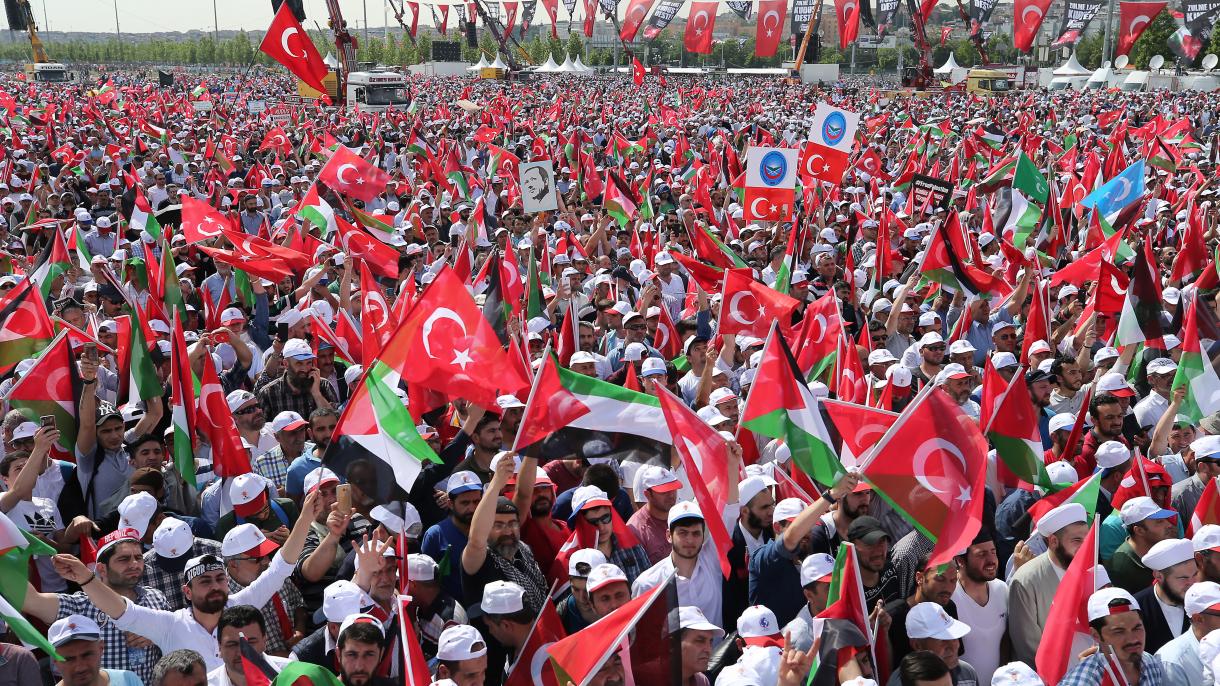Cientos de miles se reúnen en Estambul para el “Mitin de Apoyo a Jerusalén”