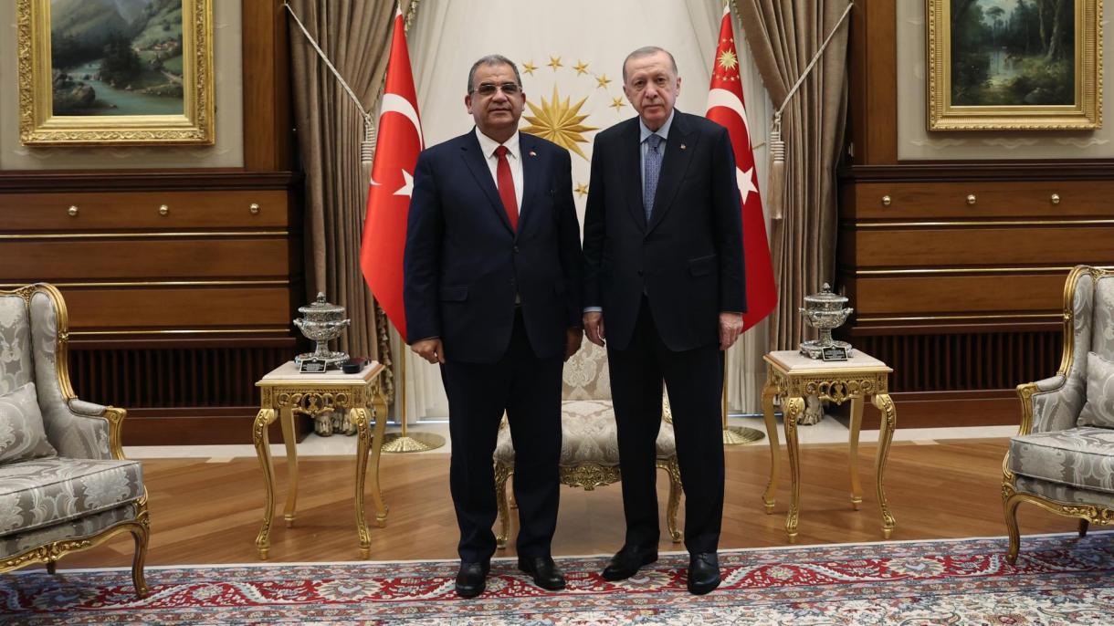 اردوغان نخست وزیر جمهوری تورک قبرس شمالی را به حضور پذیرفت