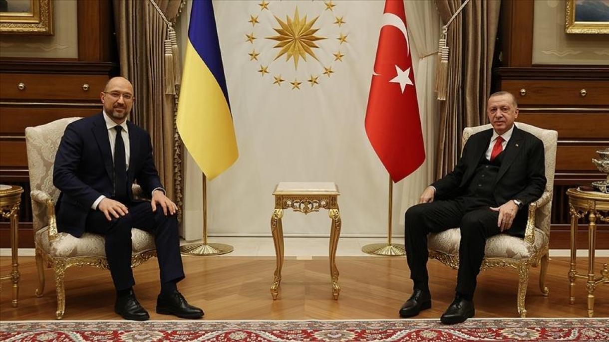 رجب طیب اردوغان نخست وزیر اوکراین را به حضور پذیرفت