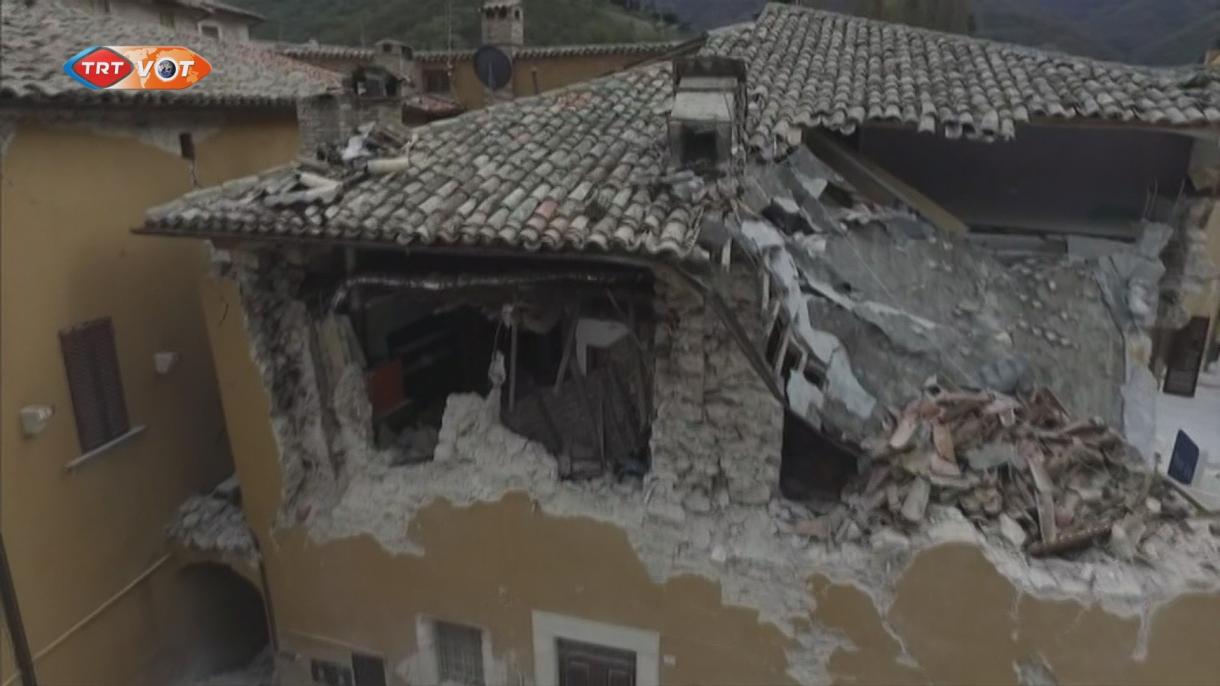 نتایج زمین لرزه های اخیر در ایتالیا از دوربین کوادکوپتر