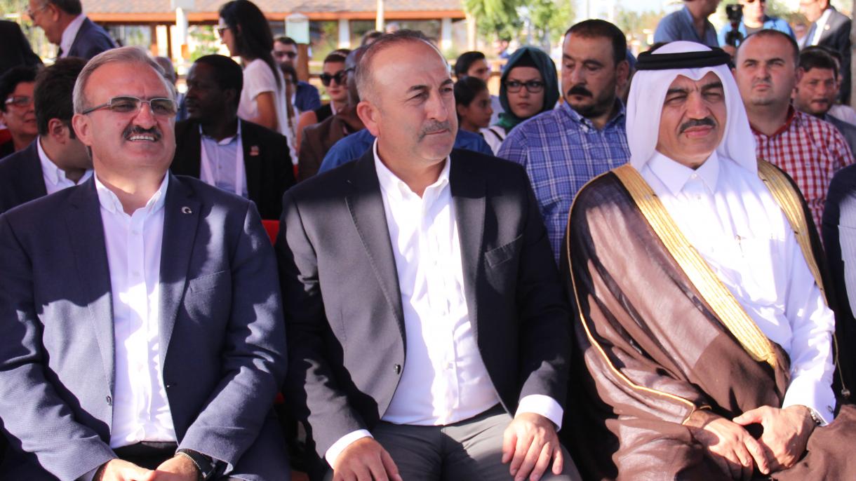 土耳其外长参加世博会展区举办的卡塔尔国庆活动