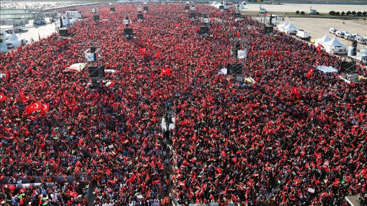 سخنرانی رجب طیب اردوغان رئیس جمهور ترکیه در راهپیمایی بزرگ فلسطین