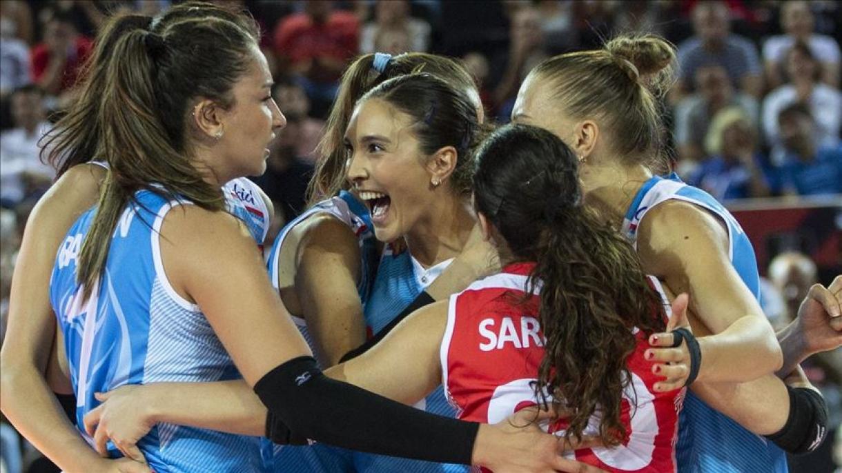 پیروزی تیم ملی والیبال زنان ترکیه در برابر بلغارستان