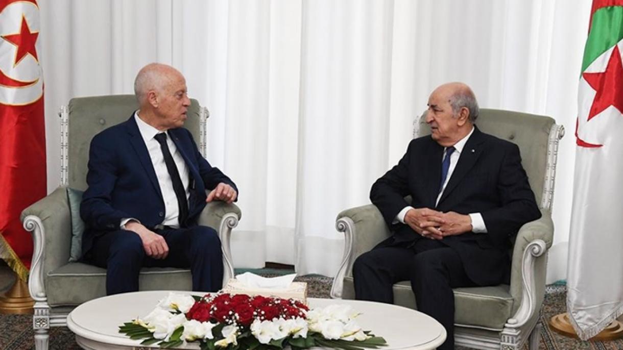 突尼斯总统赛义德与阿尔及利亚总统特布恩通电话