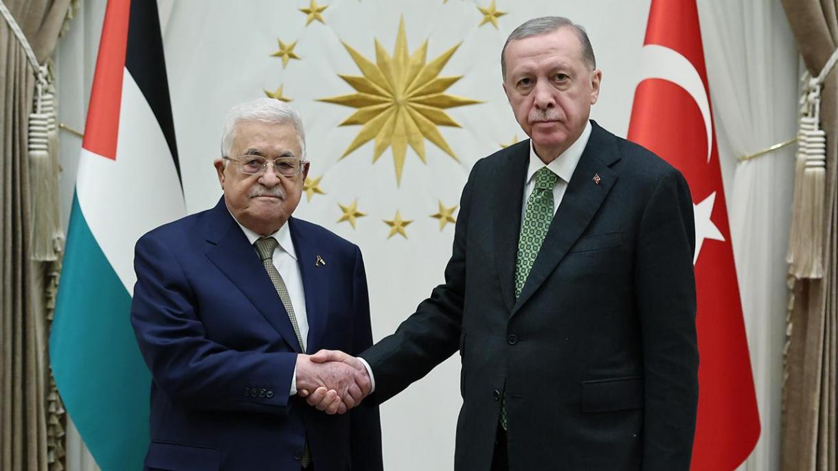 نشست مطبوعاتی رئیس جمهور ترکیه و رئیس دولت فلسطین