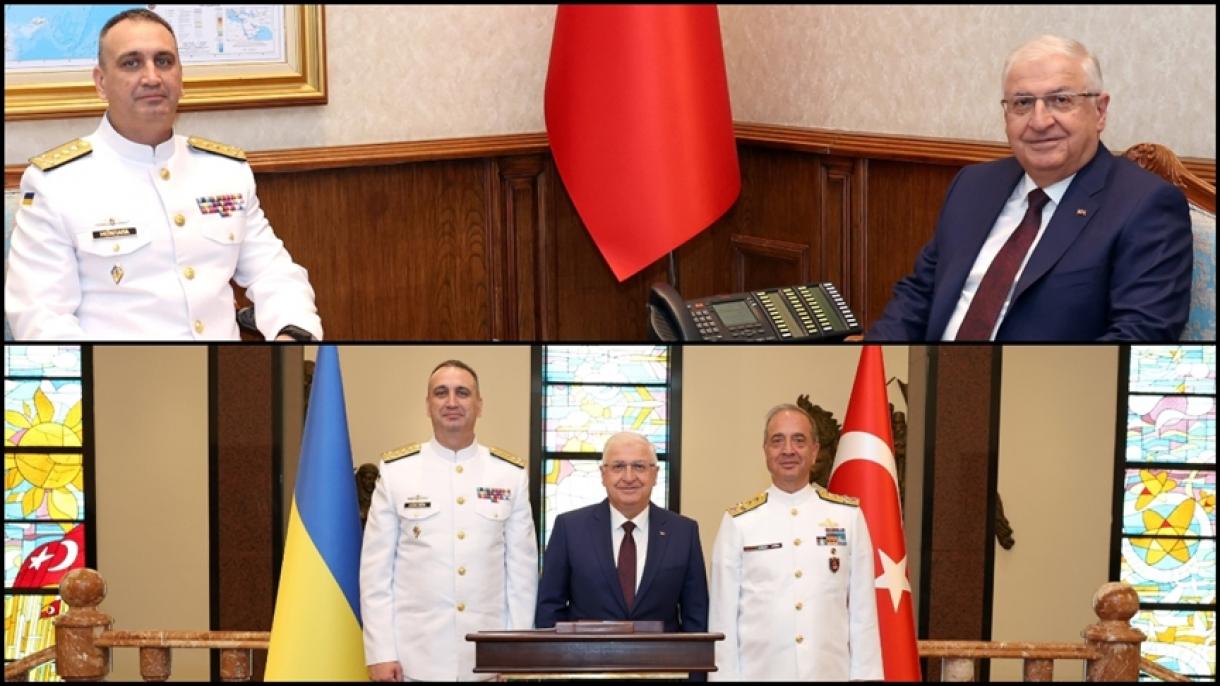 Ýaşar Güler Ukrainanyň Harby-deňiz güýçleriniň serkerdesi Neižpapany kabul etdi