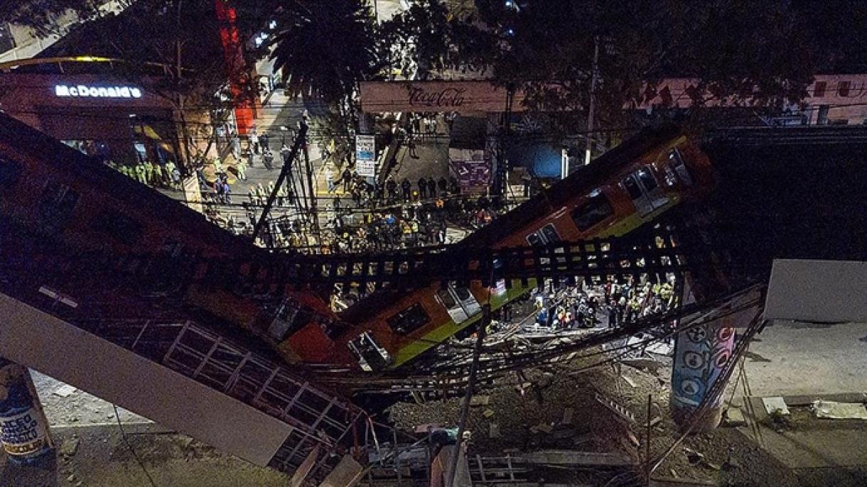 میکسیکو: میٹرو ٹرین کی بالائی گزرگاہ بیٹھ گئی، 15 افراد ہلاک، 70 زخمی