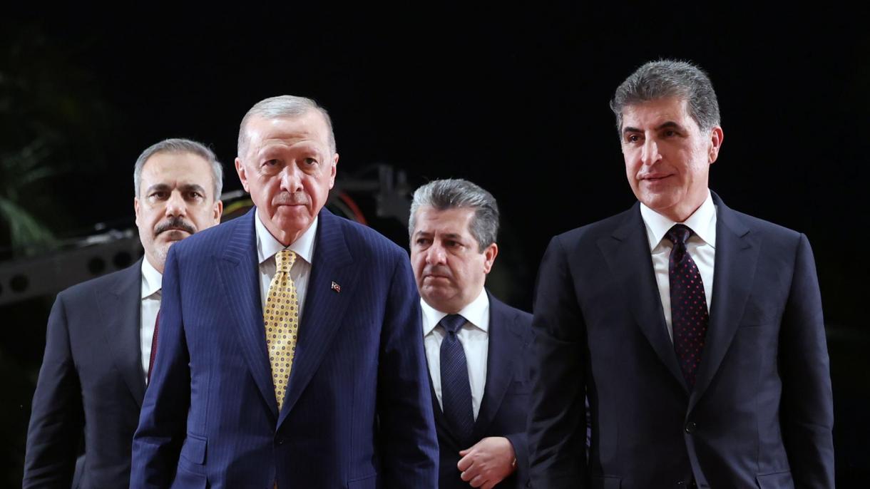 Erdoğan köztársasági elnök találkozott Barzani az iraki kurd regionális vezetés elnökével