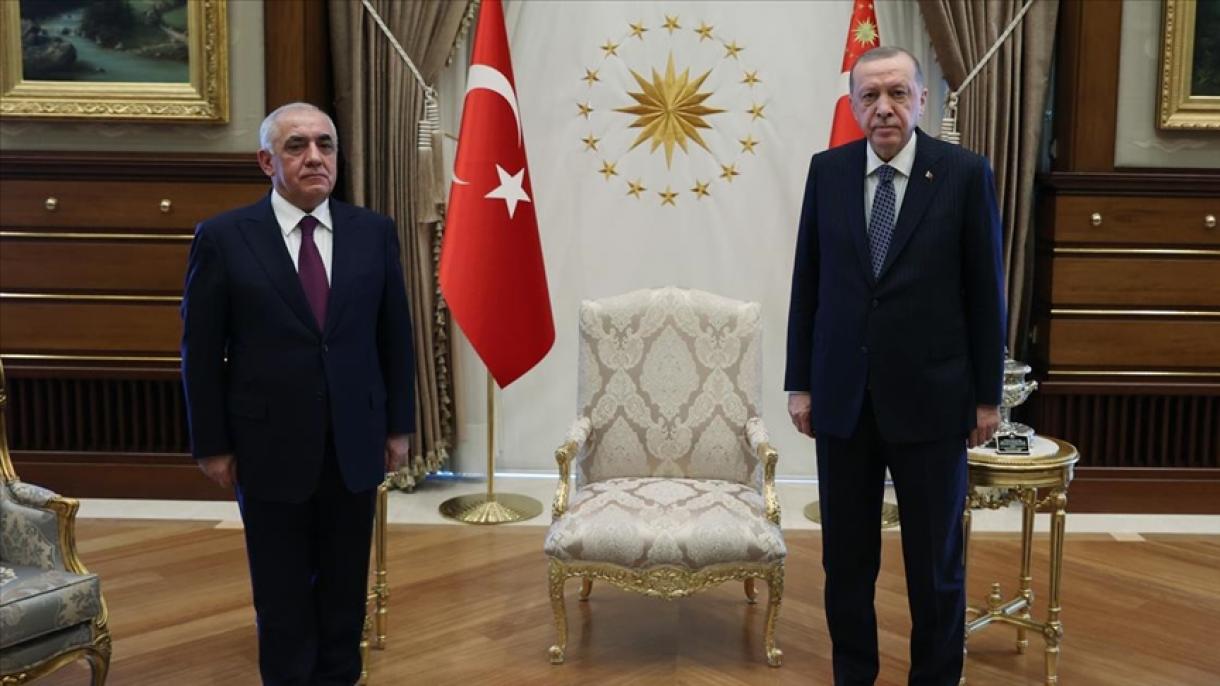 Prezident Erdogan, Azerbaýjanyň Premýer Ministri Ali Asadowy Kabul Etdi