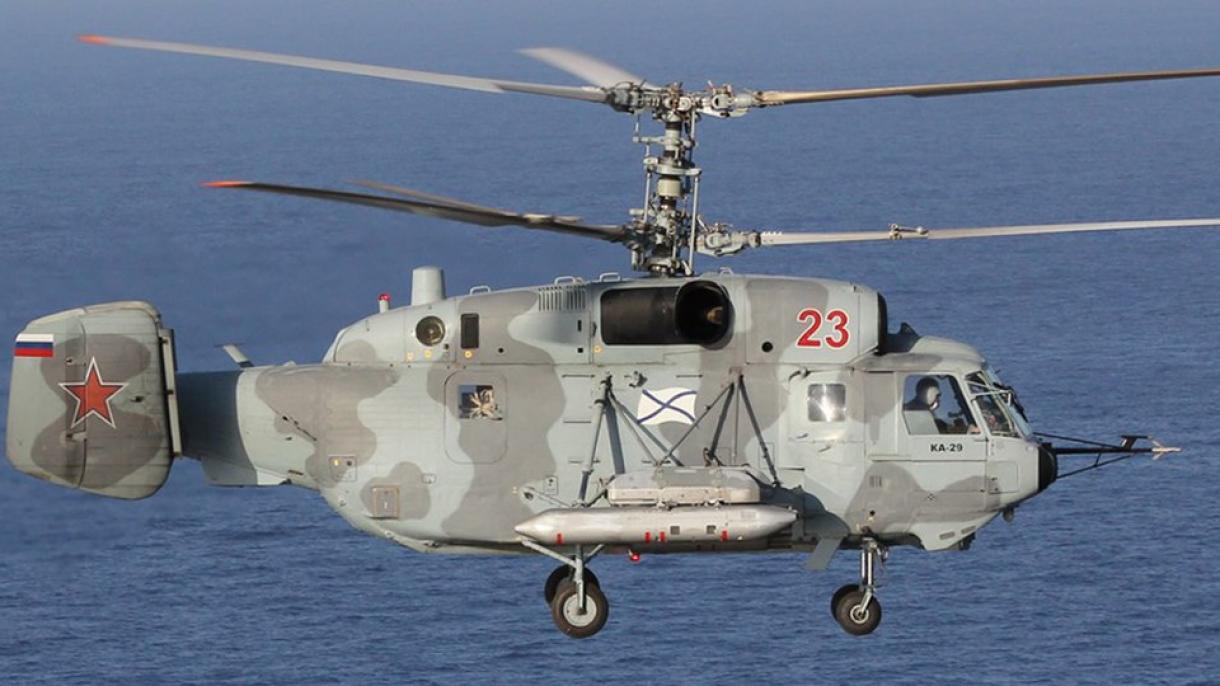 俄罗斯Ka-29型军用直升机坠机