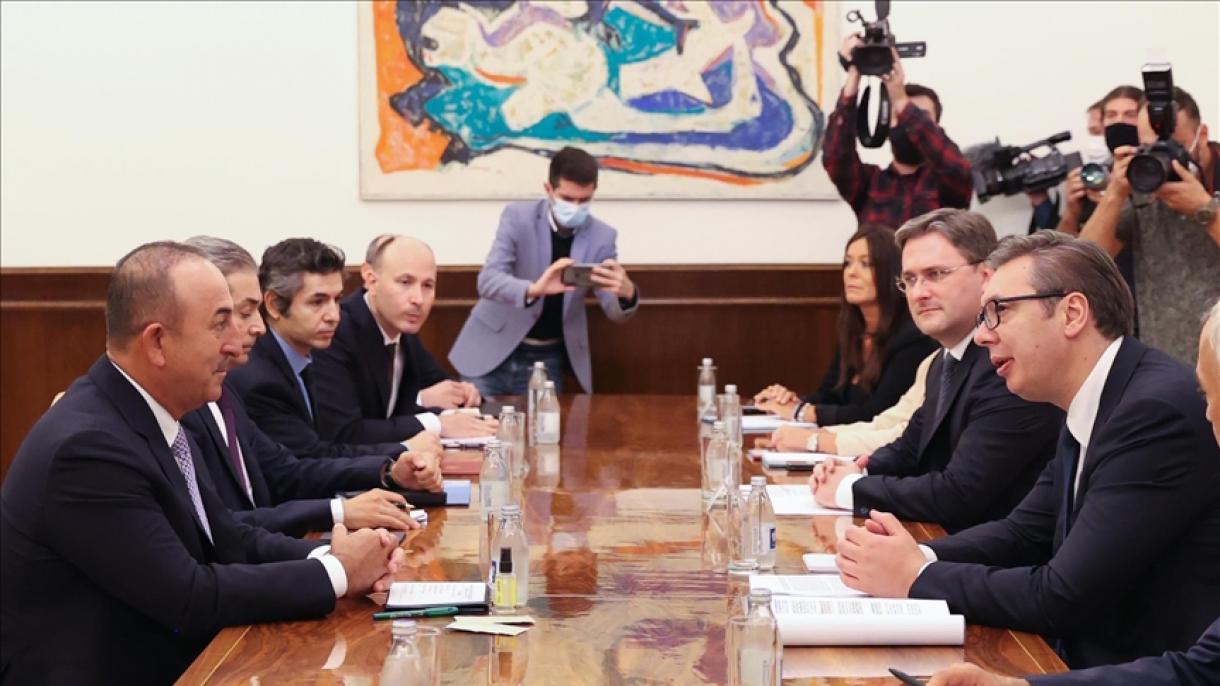 دیدار چاووش‌اوغلو با رئیس جمهوری و نخست وزیر صربستان
