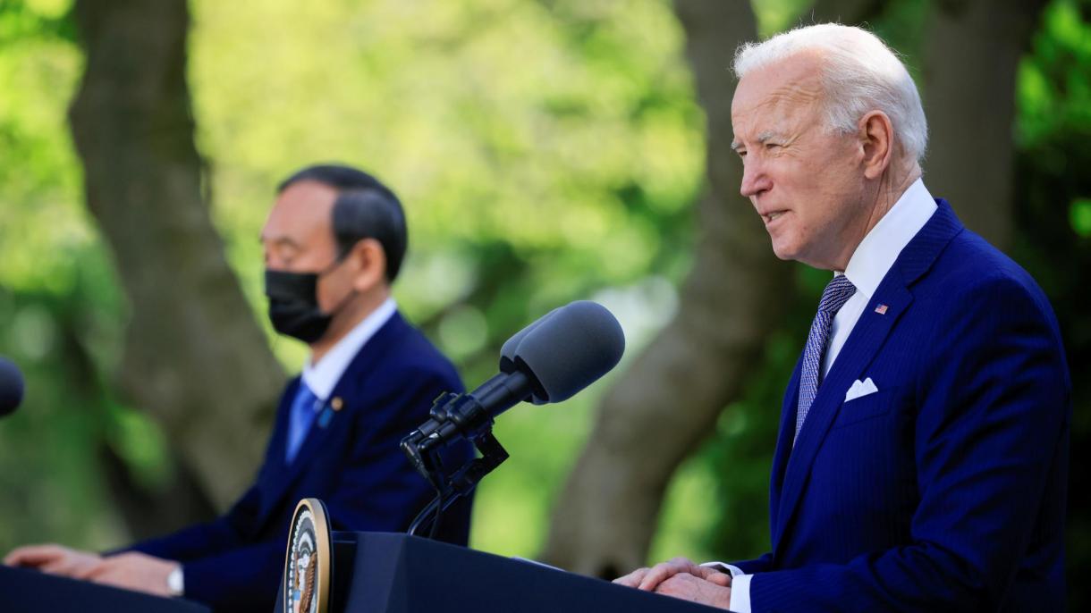 El presidente norteamericano Biden y  el primer ministro japonés Suga se reunieron en la Casa Blanca