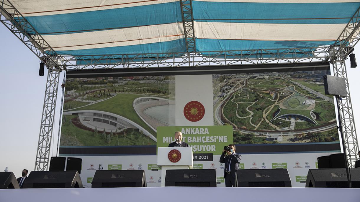 سخنرانی اردوغان در مراسم افتتاح باغچه ملت در آنکارا