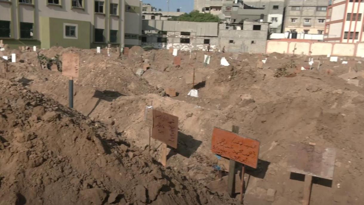 179 corpos que estavam acumulados no Hospital Shifa foram enterrados em valas comuns