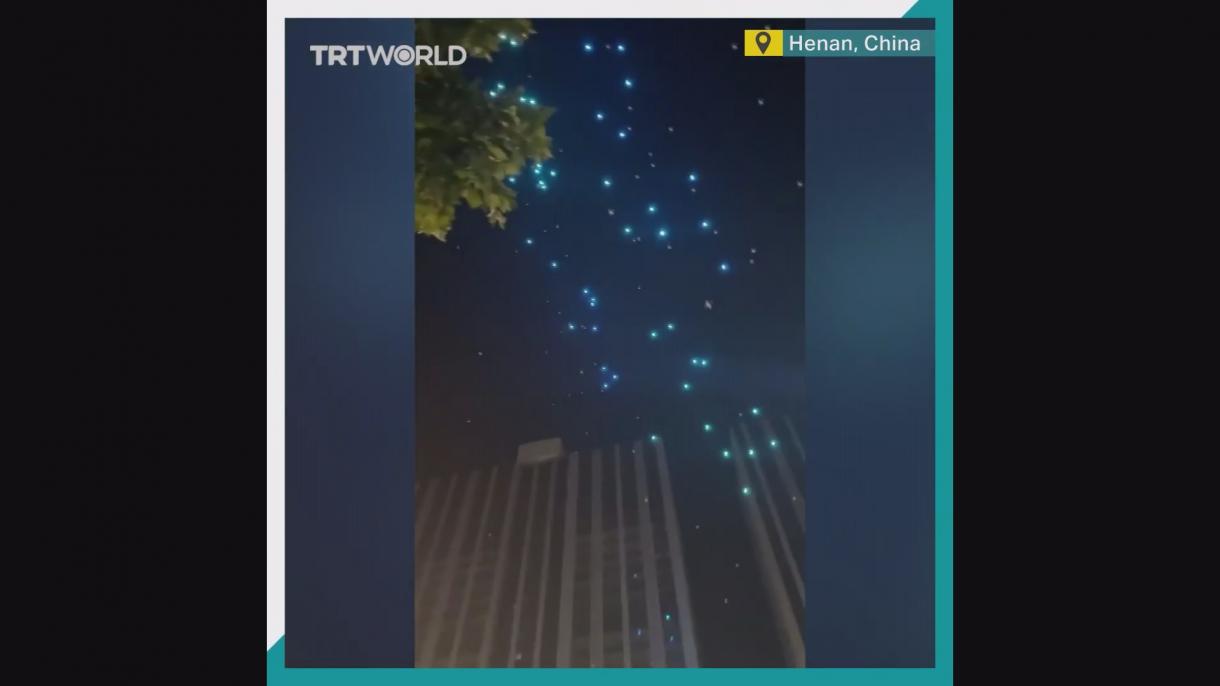 郑州万达广场航展期间数百架无人机坠地