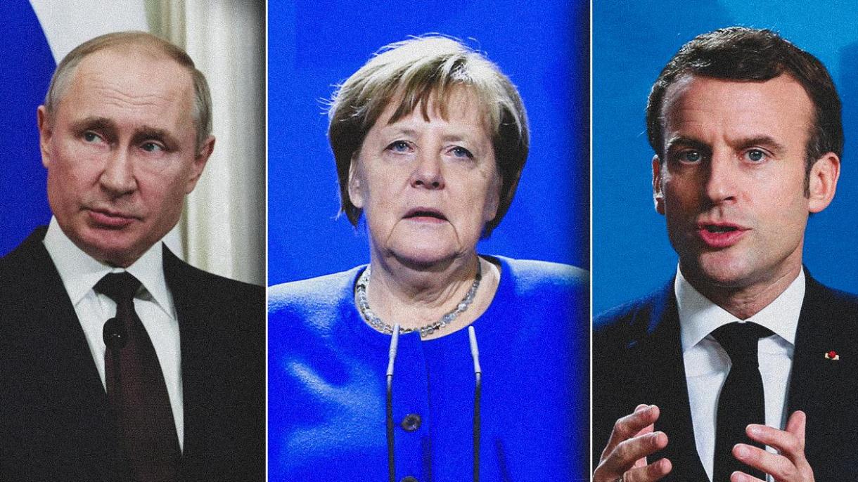 Putin, Merkel we Makron Bilen Ukraina Meselesi Hakynda Pikir Alyşdy