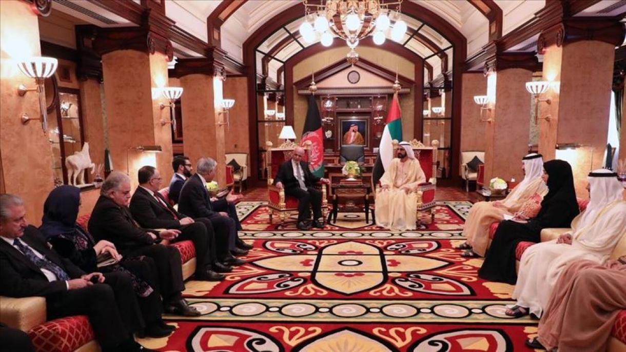 دیدار رئیس جمهور افغانستان با حاکم دوبی
