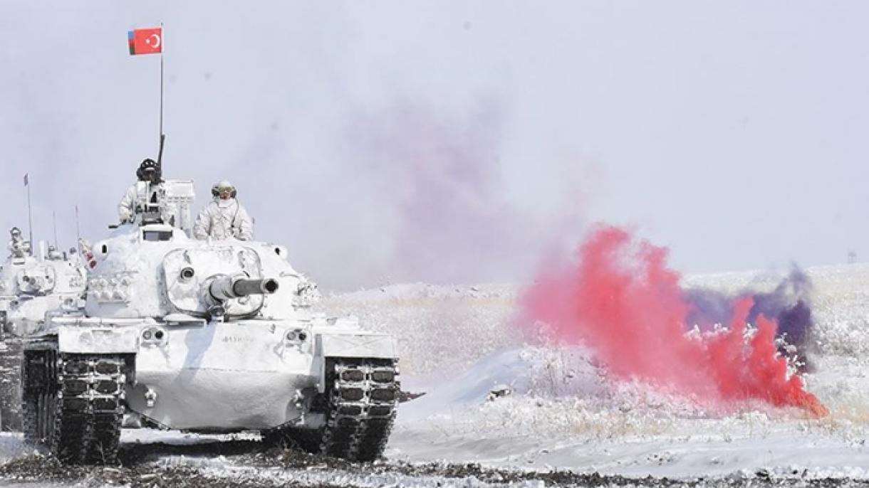 رزمایش نیروهای مسلح ترکیه با مشارکت آذربایجان و انگلستان در قارص