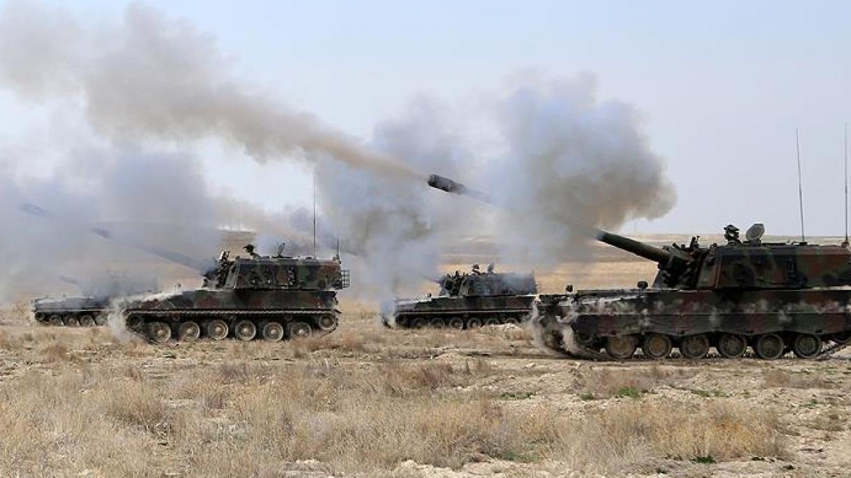 土耳其武装力量轰炸PKK恐怖组织的叙利亚分支