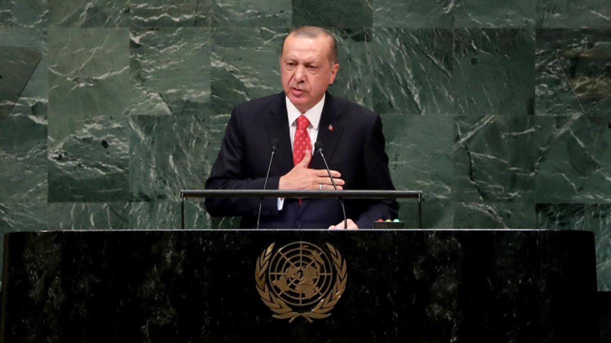 اردوغان د ملګروملتونو سازمان د تاسیس د ۷۵ یمې کلیزې غونډې ته ویدیويي پيغام واستو.
