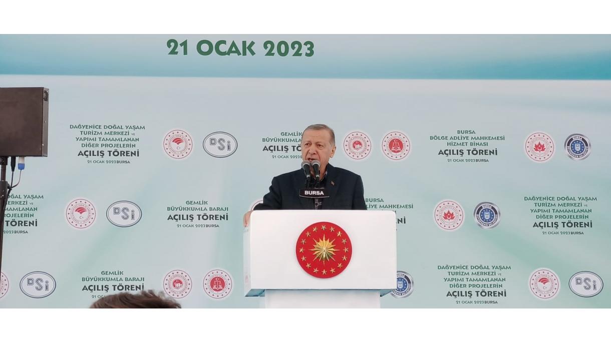 شرکت اردوغان در مراسم افتتاحیه جمعی پروژه‌های تکمیل شده در بورسا