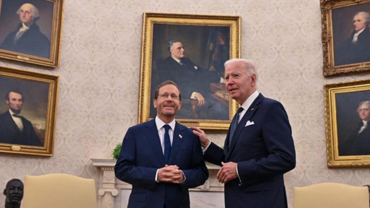拜登和以色列总统在白宫会晤