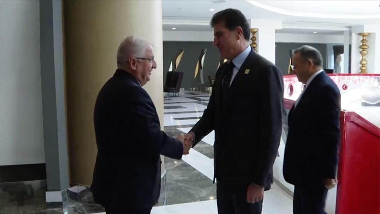 وزیر دفاع ملی ترکیه با رئیس حکومت منطقه‌ای کرد شمال عراق دیدار کرد