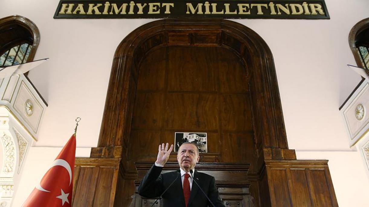 Erdogan: “Milletden ýokarda hiç hili pany güýji ykrar etmeýäris”