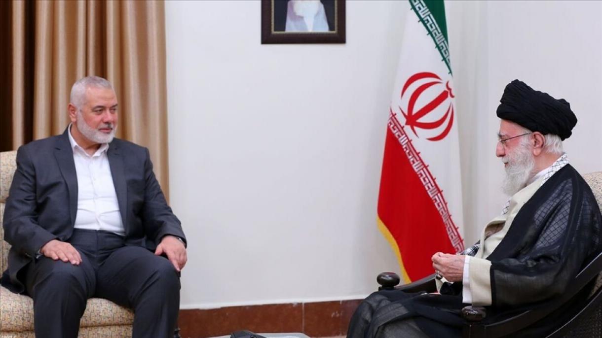 دیدار رهبر ایران و رئیس دفتر سیاسی حماس در تهران