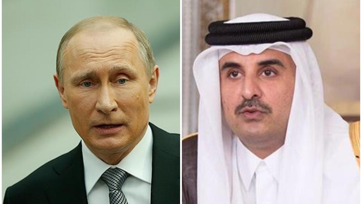 Putin Katar ämire belän telefonnan söyläşkän