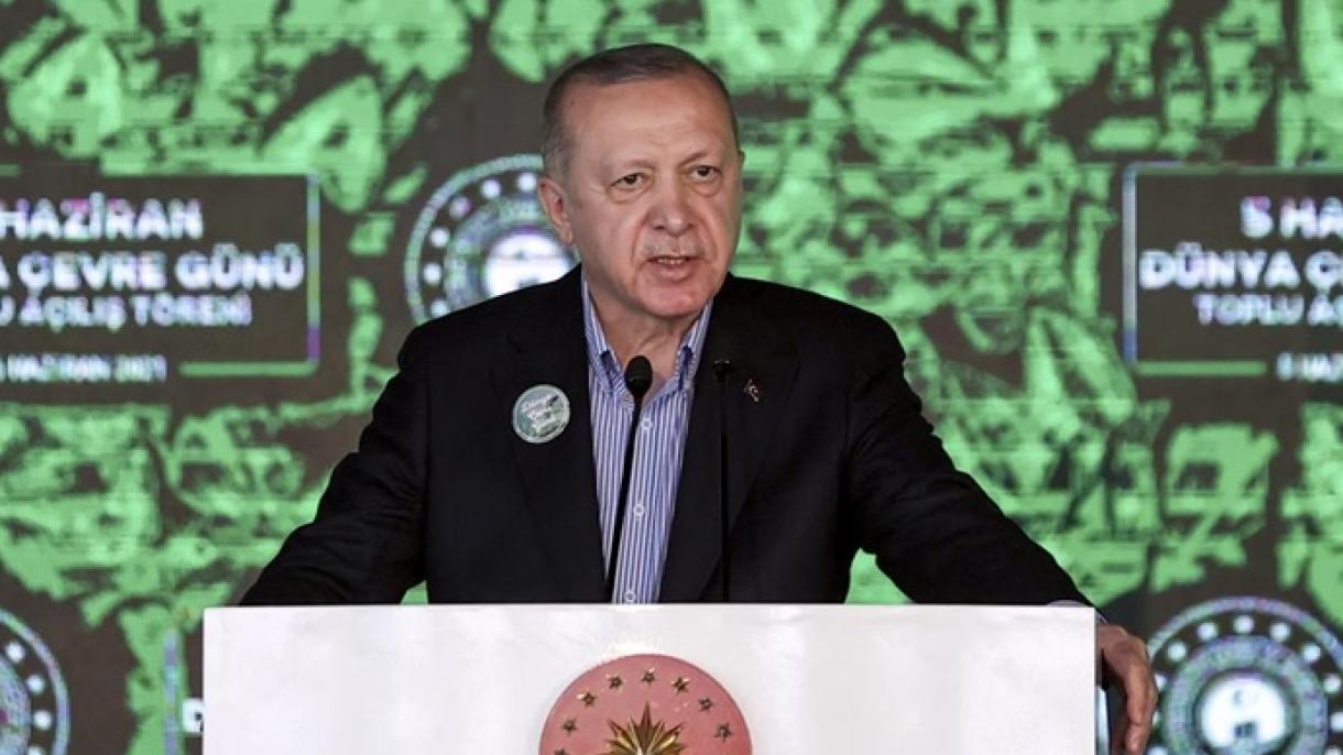 Presidente Erdogan: "Os espaços verdes ajudam as pessoas que respiram em períodos de pandemia"