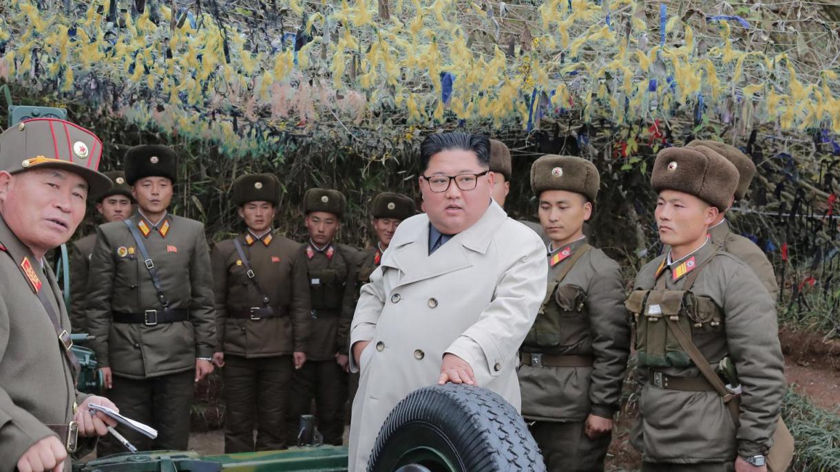 شرکت رهبر کره شمالی در مانور نظامی