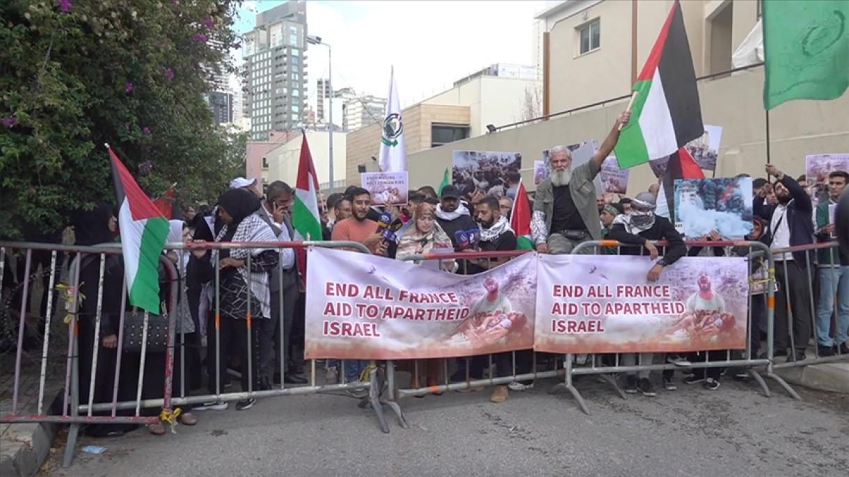 Los libaneses protestaron Francia por la ayuda de armas a Israel