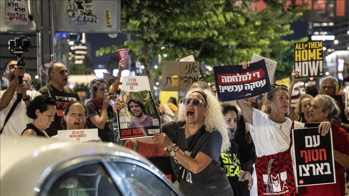 Ysraýylly Ýesirleriň Hossarlary Tel-Awiwde Protest Aksiýasyny Geçirdi