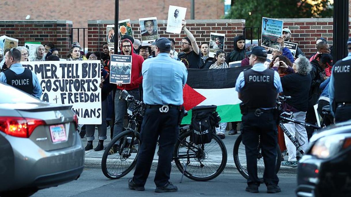 Protesta contra Israel en la ciudad norteamericana de Chicago