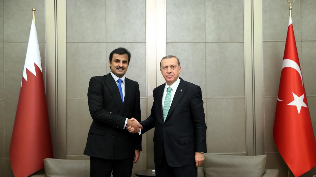 دیدار و گفتگوی ایردوغان با امیر قطر در قصر هابور