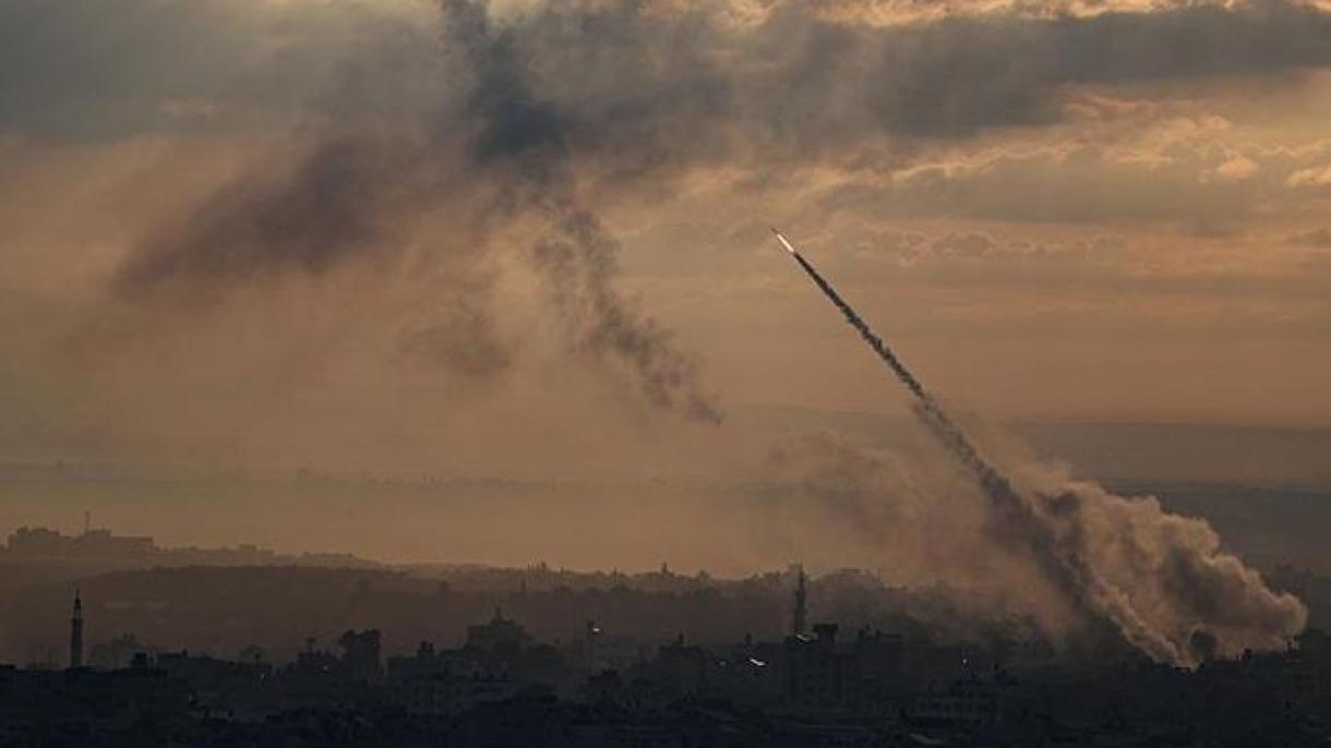 حماس ایسراییلی راکت‌لرله وورولوب