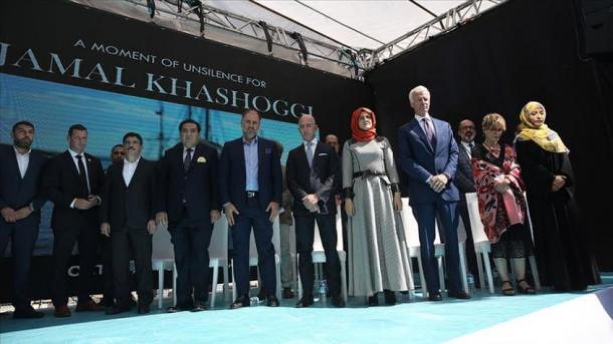 Homenagem em Istambul ao jornalista Jamal Khashoggi assassinado brutalmente em 2018