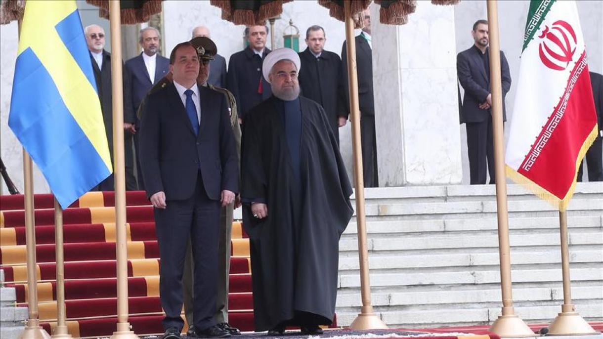 استقبال روحانی از نخست‌وزیر سوئد در تهران